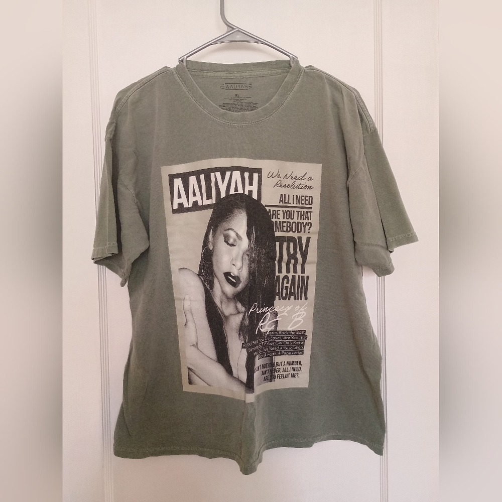 Aaliyah Graphic Tee Vintage Style Y2K 90s R&B Rap Shirt Try Again